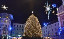 Every year, a Giant Illuminated Christmas Tree stand in the Prešeren Square, December 2014