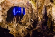 Glimpse of a Christmas Tree inside of Postojna Cave, Slovenia