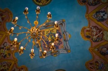 Beautiful Ceiling and Chandelier of the St-Georges Chapel in Ljubljana Castle